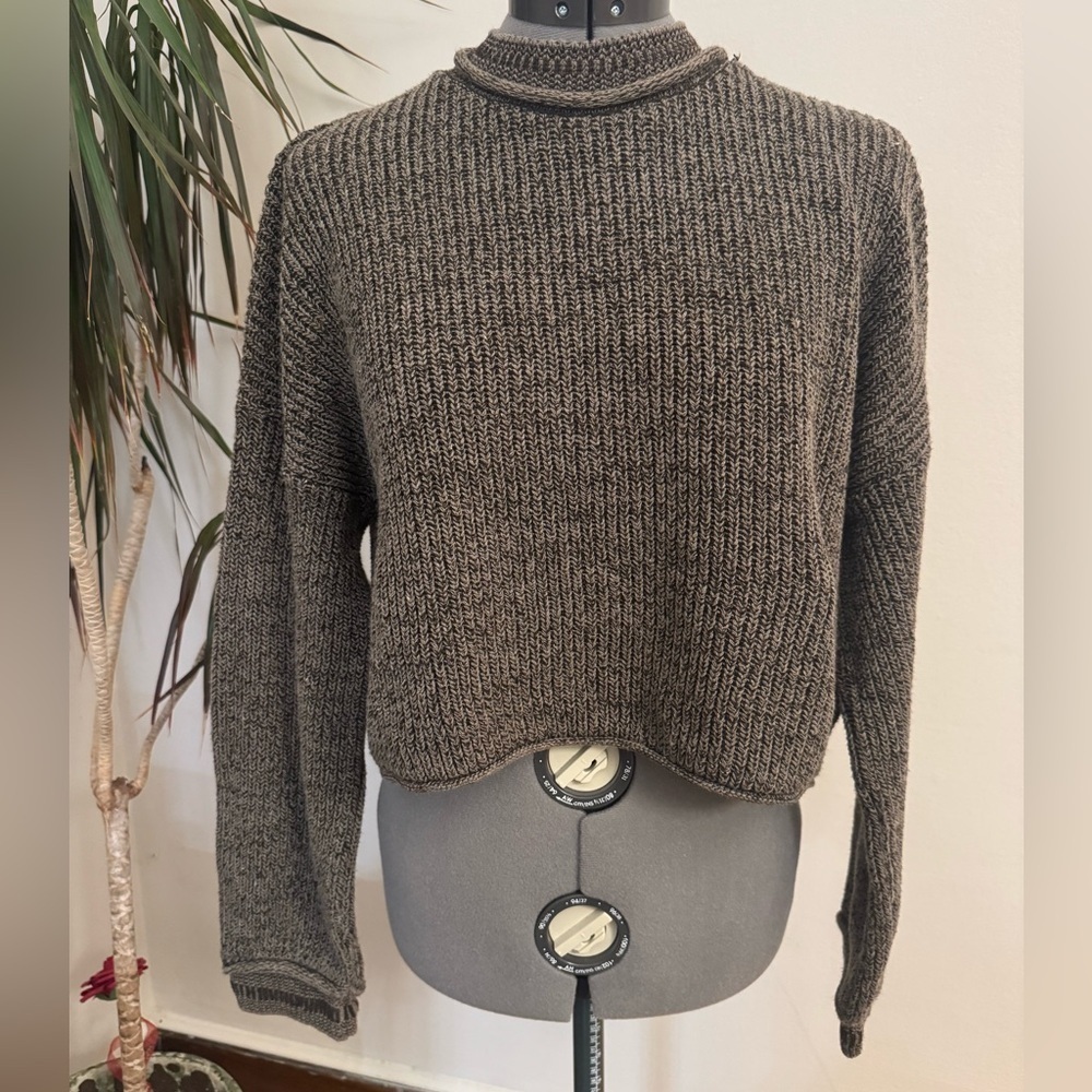 BDG Urban Outfitters Boxy Cropped Fisherman Knit Sweater